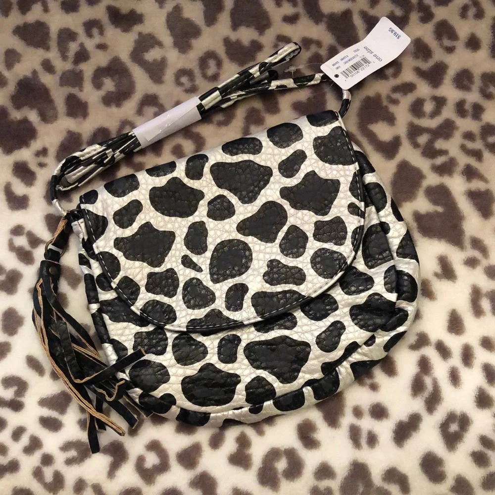 77kids Leopard Crossbody Purse Flap Tassle